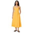 AEWM26775M26 Amazon Essentials Women's Midi Dress, Size L - Gold/Yellow - Brand New