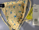 NO BOUNDARIES FLORAL TRIANGLE BIKINI, SIZE MEDIUM 8-10 - YELLOW - Brand New