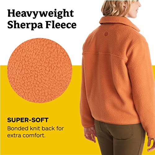 MARMOT Women's Aros Button-Up Jacket Sherpa Fleece Retro Style M Copper - Like New