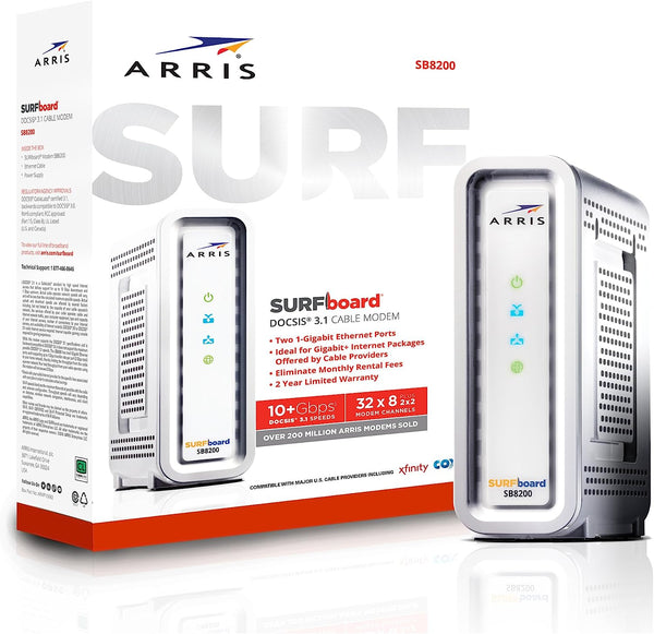 Arris SURFboard SB8200 DOCSIS 3.1 Cable Modem - WHITE - Scratch & Dent