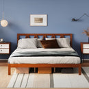 AVENCO SOLID WOOD PLATFORM BED FRAME 12" KING SIZE F14003B-K12 - WALNUT BROWN - Like New