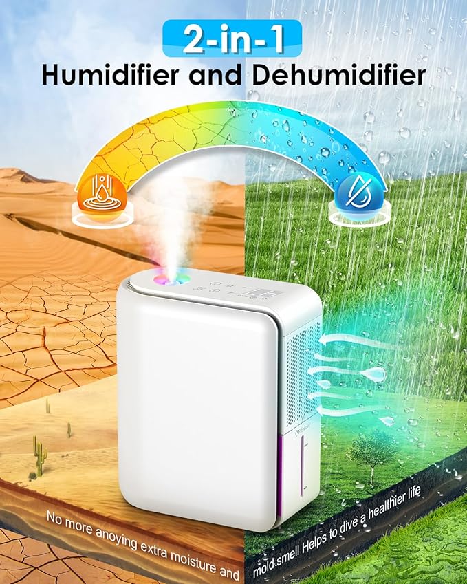 Hipilove Dehumidifier and Humidifier Combo 2 in 1 Humidifiers Combo - WHITE - Like New