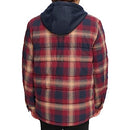 LEVI'S MEN'S PLAID SHERPA LINED HOODED SHIRT JACKET SIZE MEN L RED OMBRE - Like New