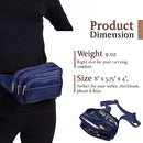 Le Donne Leather Waist Bag - 4-Compartment Bag - Adjustable Fanny Pack - Navy - Like New