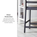 Walker Edison 2-Piece Modern Solid Wood Ladder-Back Stool Set of 2 Black - Brand New