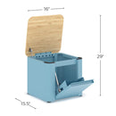 EVEREST GAUGE METAL FREESTANDING CABINET COMPACT STORAGE BENCH - MODERN BLUE - Like New