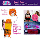 HAPPY NAPPERS PILLOW & SLEEPY SACK- TIGER (MEDIUM) - ORANGE - Scratch & Dent