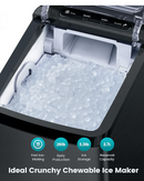 Wamife Nugget 30lbs/Day Countertop Pebble Ice Maker Machine Black WA-IC001 - Like New