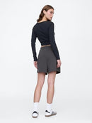 GAP WOMEN'S LOGO SHORTS - SIZE: WOMEN X-SMALL - CAST IRON - Brand New