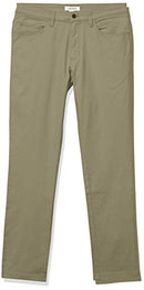 AMAZON ESSENTIALS MEN'S SKINNY-FIT 5-POCKET TWILL CHINO PANTS DARK OLIVE 32X31 - Brand New