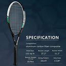 OPPUM Adult Carbon Fiber Tennis Racket, Super Light Weight 4 1/4 - Black Green - Brand New