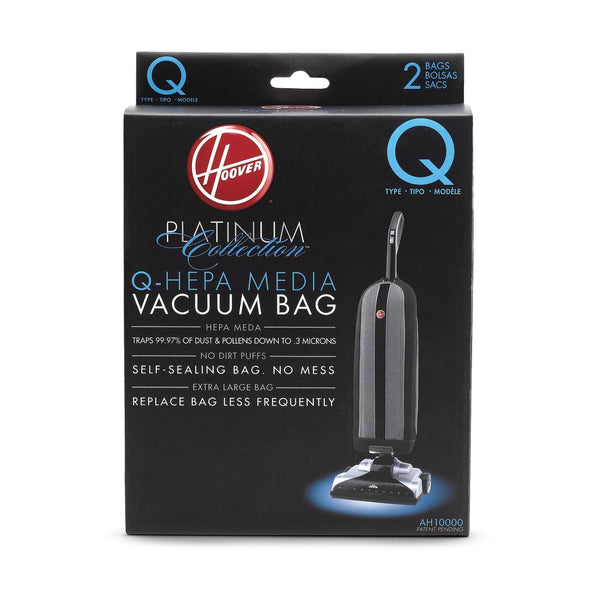 HOOVER VACUUM CLEANER BAGS FOR UPRIGHT VACS PACK OF 2 TYPE Q HEPA AH10000NEW - Brand New