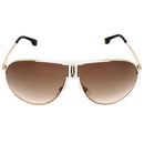 CARRERA METAL AVIATOR SUNGLASSES, WHITE GOLD FRAME BROWN GRADIENT LENSES, 66MM - Like New
