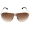 CARRERA METAL AVIATOR SUNGLASSES, WHITE GOLD FRAME BROWN GRADIENT LENSES, 66MM - Like New