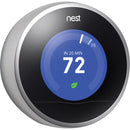 GOOGLE NEST - LEARNING THERMOSTAT - 2ND GENERATION - STAINLESS-STEEL - Like New