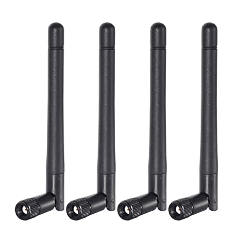 Bingfu Dual Band WiFi 2.4GHz 5GHz 5.8GHz 3dBi MIMO RP-SMA Male Antenna 4-Pack - Like New