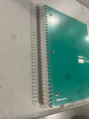 OFFICE DEPOT WIREBOUND NOTEBOOK 8" X 10-1/2", 5 SUBJECTS 180 SHEETS - GREEN - Brand New