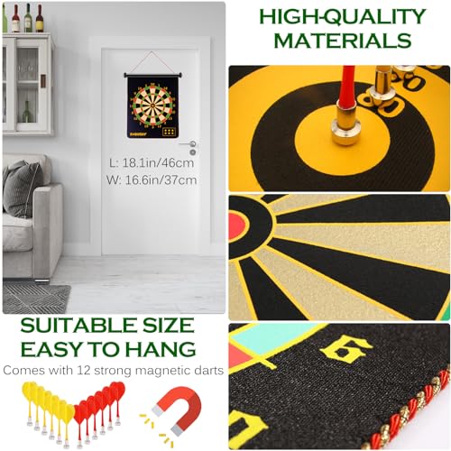 RABOSKY MAGNETIC DART BOARD KIDS MAGNET DARTS GAME FUN TOYS GIFTS - BLACK/YELLOW - Like New