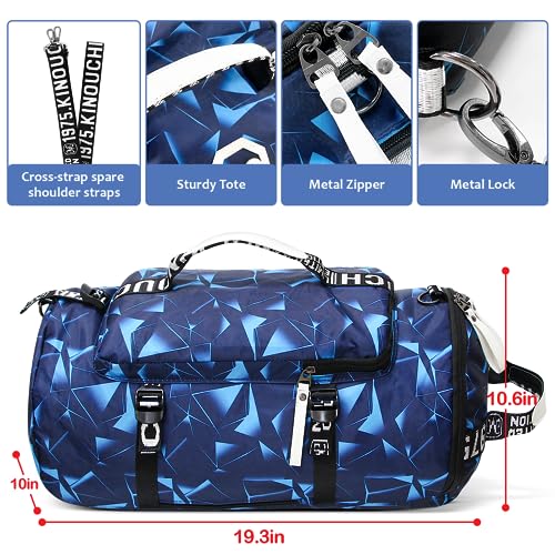 GGOV UNISEX ADULT SPORTS DUFFEL BAGS 20 X 11 X 11 INCHES - BLUE - Like New