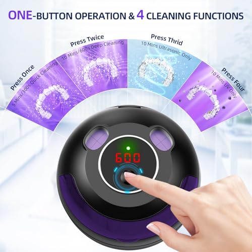ECOBASIC ULTRASONIC RETAINER CLEANER MACHINE DENTURES MOUTH GUARDS - BLACK - Like New