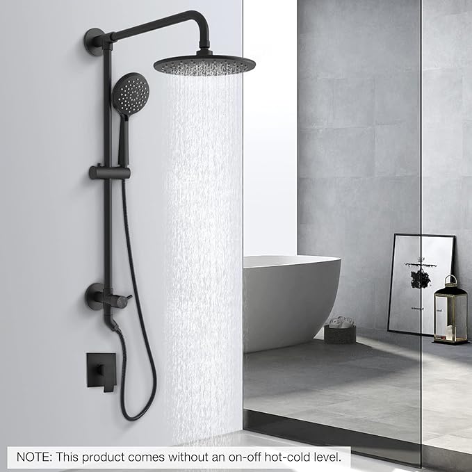 SOKA 9" RAIN SHOWER HEAD HANDHELD BATHROOM RAIN SHOWER SYSTEM - MATTE BLACK - Like New