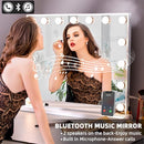 HANSONG VANITY MIRROR WITH LIGHTS BLUETOOTH 22.8"X18.4" - WHITE - Like New
