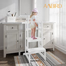 AMBIRD TODDLER STEP STOOL 3 HEIGHT KITCHEN STOOL 18-48 MONTHS KIDS - WHITE - Like New