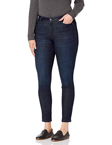AMAZON ESSENTIALS WOMEN'S MID RISE CURVY SKINNY JEAN - SIZE 12 SHORT - DARK WASH - Like New
