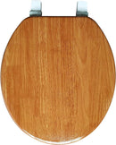 Dream Bath Heavy Duty Round Toilet Seat with non-slip seat 809-WD - Wood Grain - Like New