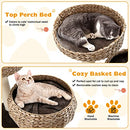 Tangkula Modern Cat Tree Small/Tall Cat Tower Natural Scratching Post - Like New