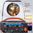 AAOYUN PORTABLE POWER STATION 300W CONTINUOUS/300W PEAK - BLACK/ORANGE - Like New