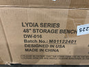 LYDIA 48" STORAGE BENCHES, PU LEATHER UPHOLSTERED BED BENCH - CARAMEL BROWN - Like New