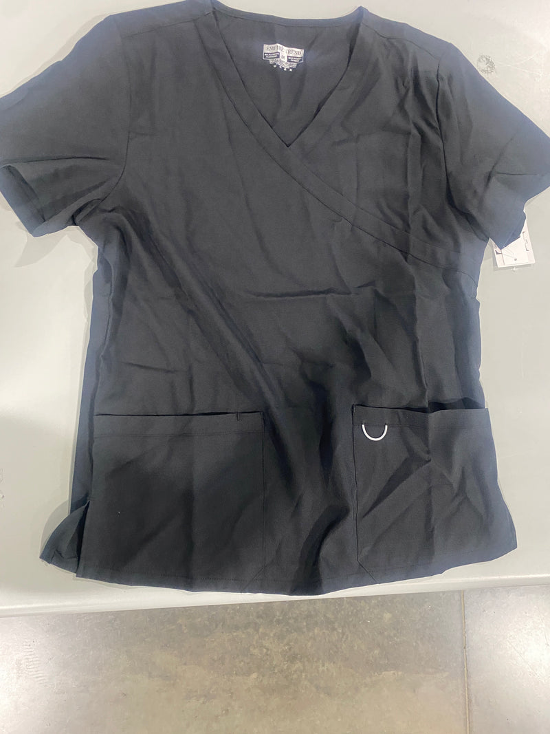 EMPIRE TREND SCRUB TOP, 98% POLYESTER, 4% SPANDEX - SIZE: M - BLACK - Brand New