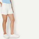 AMAZON ESSENTIALS WOMEN'S MEDIUM STRETCH SLIM-FIT MID-RISE 4“ JEAN SHORT - WHITE - Brand New