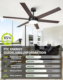 VACZON 60 INCH CEILING FANS WITH LIGHTS AND REMOTE VZA01A122 - BLACK - Like New