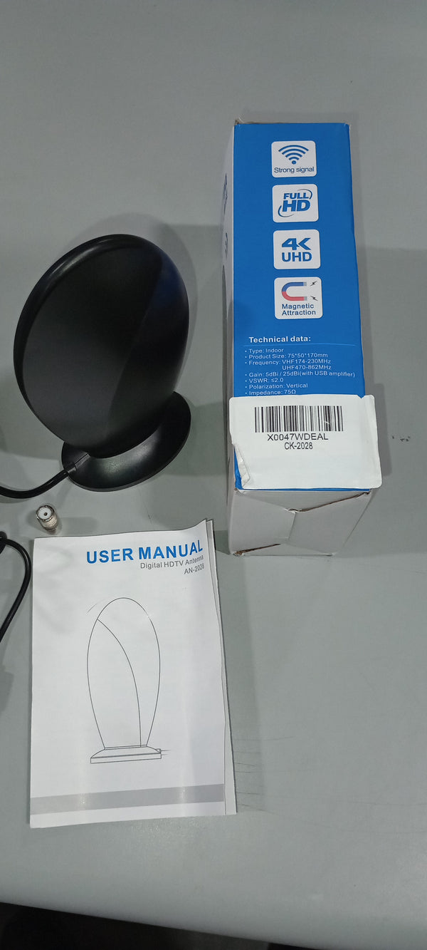 TV ANTENNA INDOOR SMART TV SUPPORT 4K 1080P SIGNAL BOOSTER FOR LOCAL  - BLACK - Like New