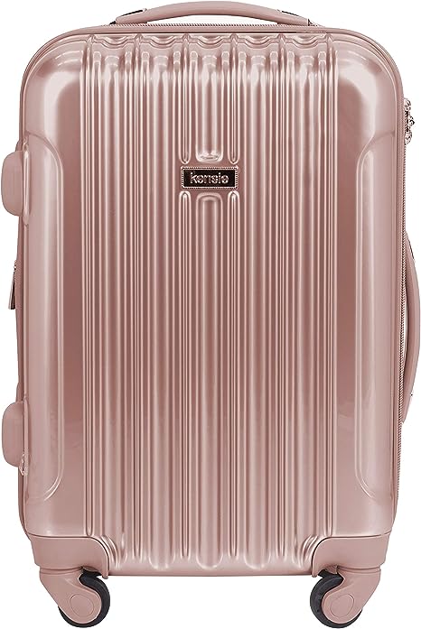 Kensie Women's Alma Hardside Spinner Luggage Rose Gold 20 Inch - ROSE GOLD - Like New