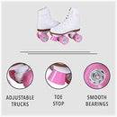 Chicago Rink Roller Skates Classic High-Top Quad Skates Padded Ankle - White - Like New