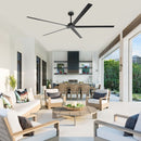 PARROT UNCLE 84" INDUSTRIAL OUTDOOR BLACK ALUMINUM WINDMILL CEILING FAN- BLACK - Like New