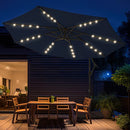wikiwiki 10ft Solar LED Offset Hanging Market Umbrella for - Scratch & Dent