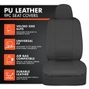 BDK CARXS BLACK LEATHER CAR SEAT COVERS FULL SET, 9-PIECE FAUX - Scratch & Dent