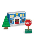 MELISSA & DOUG WOODEN TOWN SET STORAGE TRAY MD-98141 - 32 PCS - Like New