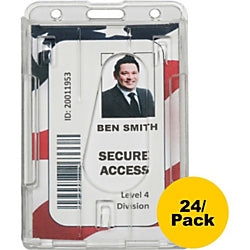 ABILITYONE 8455-01-666-0469 DUAL CARD ID HOLDER 24PK - TOP LOAD - Brand New