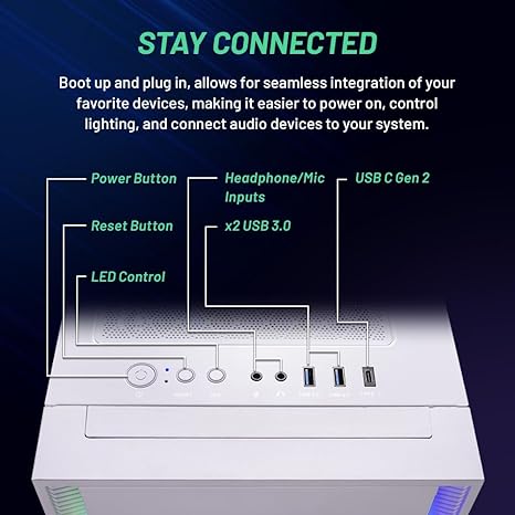 Skytech Gaming Shiva II Gaming PC i5-12400F 16GB 500GB SSD RTX 3060 - White - Like New