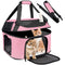 BEJIBEAR PET CARRIER FOR CAT, DOG, TRAVEL, COLLAPSIBLE, TSA, 20 LB, PINK - Like New