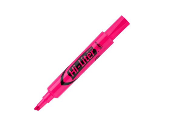 AVERY HI-LITER HIGHLIGHTERS SMEARSAFE FLUORESCENT PINK, BOX OF 12 - PINK - Brand New