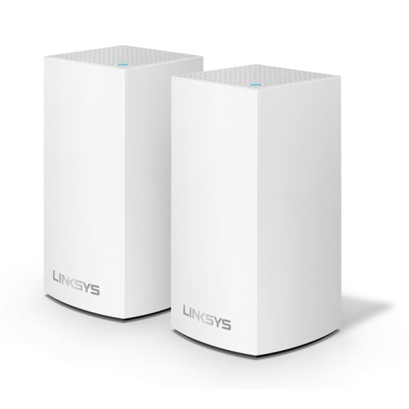 LINKSYS VELOP DUAL BAND AC2400 INTELLIGENT MESH WIFI ROUTER 2 PACK - WHITE - Like New
