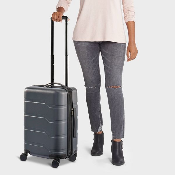 OPEN STORY™ HARDSIDE CARRY ON SPINNER SUITCASE - GRAY - Scratch & Dent