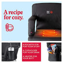 POP DESIGN HOT SEAT HEATED STADIUM SEAT FOR BLEACHERS BACK SUPPORT - BLACK - Like New