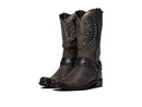 Dingo Mens War Eagle Studded Square Toe Pull On Casual Boots - Black, Grey 9D - Like New